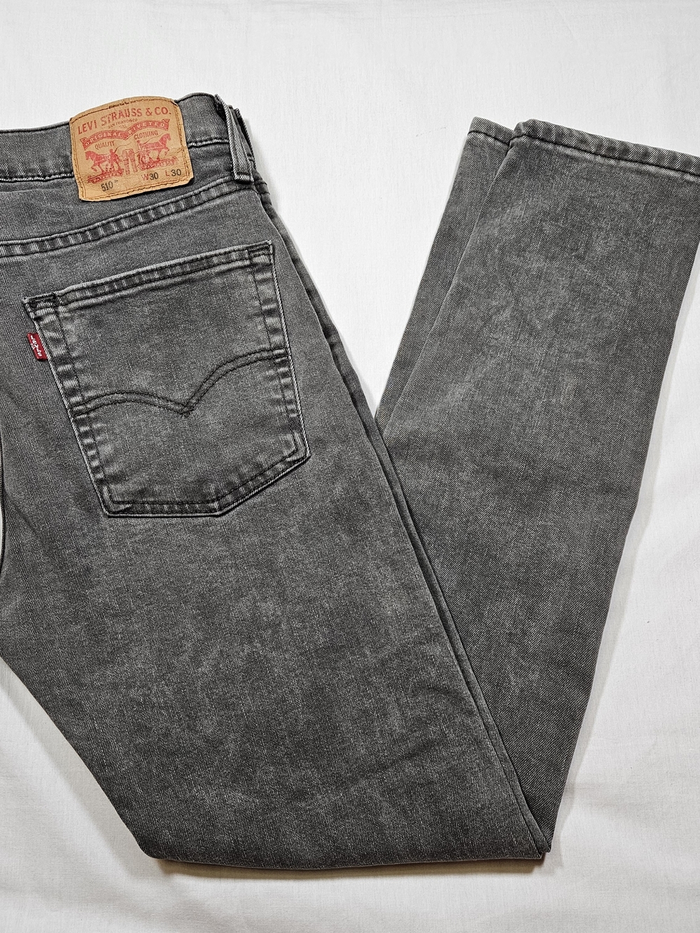 Levi's Men's 510 Skinny Jeans W30 L30 Gray Stretch Denim Casual Pants